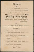 1904 A Karcagi Községi Polgári Leányiskola növendékeinek meghívója hazafias ünnepségre