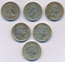 Nagy-Britannia 1984-2014. 1P Ni-sárgaréz (6xklf) T:2-,3 
Great Britain 1984-2014. 1 Pound Ni-Brass ...