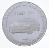 2013. "20 év Audi Hungária - Győr" ezüstözött Br emlékérem, eredeti dísztokban + vállalati...