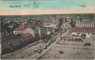 1911 Nagykőrös, látkép, Fő tér, piac, Gál Sándor, Weisz Mihály üzlete, temetkezési vállalat (fl)