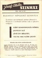 Bodrogi Gyula. József Attila színház (Budapest XIII. Váci út 63.) reklámlapja (non PC) (EK)