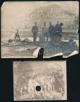 cca 1914-1918 Vegyes katonai fotó tétel, 6 db, felületükön törésnyomok, szakadások, 9×12 és 17×12 cm