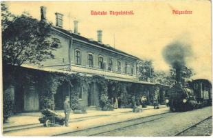 1908 Várpalota, pályaudvar, vasútállomás, gőzmozdony. Lechner Gyula 2784. (W.L. ?) (EK)