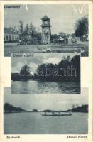 1936 Kisbodak (Mosonmagyaróvár), Duna, utca, Harangláb a világháborúk kisbodaki áldozatainak az emléktábláival. Gróf Árpád kiadása (felületi sérülés / surface damage)