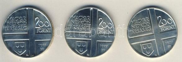 1977. 200Ft Ag 3klf db "Festők II. Mányoki, Rippl-Rónai, Csontváry" sor T:BU