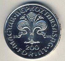 1978. 200Ft Ag "Első magyar aranyforint" T:BU
