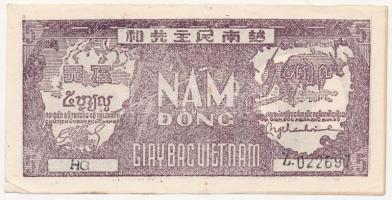 Vietnám 1948. 5D "Z 022697" T:II-
Vietnam 1948. 5 Dong "Z 022697" C:VF