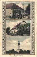 1934 Zemplénagárd, Görög katolikus templom és iskola, Hangya szövetkezet üzlete és saját kiadása. Art Nouveau (Rb)