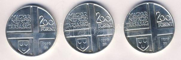 1976. 200Ft Ag 3klf db "Festők I. - Derkovits, Szinyei, Munkácsi" sor T:BU