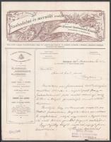 1894 Bp., Bergl Sándor Szabadalmi és Mérnöki Irodája fejléces levélpapírjára írt levél