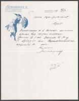 1929 Bp., Schosberger M. Nap- és Esőernyőgyár fejléces levélpapírjára írt levél