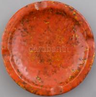 2 db Tófej retró narancs mázas kerámia. váza és hamutál. Jelzett, hibátlan. m: 21 cm