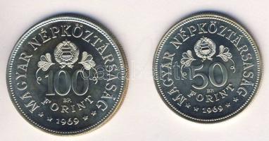 1969. 50Ft Ag + 100Ft Ag "Tanácsköztársaság" pár T:BU
