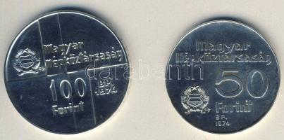 1974. 50Ft Ag + 100Ft Ag "50 éves az MNB" T:BU