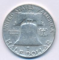 Amerikai Egyesült Államok 1954. 1/2$ Ag "Franklin" T:2- 
USA 1954. 1/2 Dollar Ag "Fr...