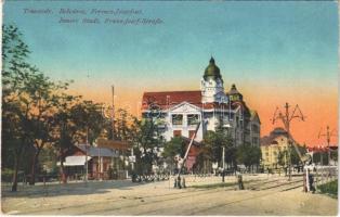 Temesvár, Timisoara; Belváros, Ferenc József út, villamos átkelőhely. Photobromüra Nr. 268. / street, tramway crossing