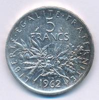Franciaország 1962. 5Fr Ag T:2 patina France 1962. 5 Francs Ag C:XF patina Krause KM#926