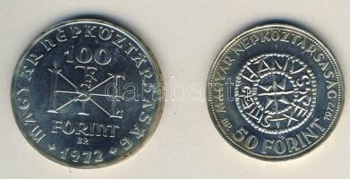 1972. 50Ft Ag + 100Ft Ag "Szt.István" T:BU