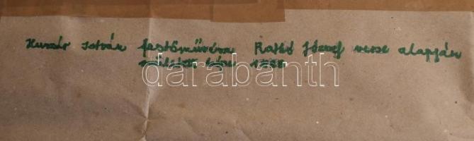 Huszár István (1925-2004): Ratkó József verse után. Vegyes technika, papír, jelzett. Hátoldalán feli...