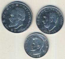 1948. 5Ft+10Ft+20Ft Ag "Petőfi, Széchenyi, Táncsics-Szabadságharc" sor T:2