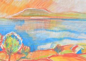 Egry József jelzéssel: Vízpart. Pasztell, karton. 35×50 cm