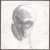 Siflis András (1955-): Portré, 2004. Ceruza, karton. Jelzett (elmosódva). 25×25 cm