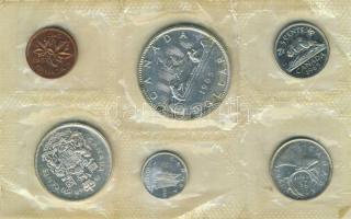Kanada 1965. 1c, 5c Ag , 10c Ag, 25c Ag, 50c Ag, 1$ Ag "Kenu" szettben T:PL