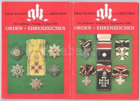 Vegyes: Heinz Dietzel: Die Münzen Europas ab 1945 - Nettokatalog (Európai érme katalógus 1945-ig) - 2. kiadás. Berlin 1970. német nyelvű katalógus használt állapotban + Karel Peukert: Mince Leopolda I 1657-1705. Hradec Králové, Ceska Numismaticka Spolecnost, 1972. + Graf Klenau 1984-es Kitüntetés árverés katalógusok (2xklf)