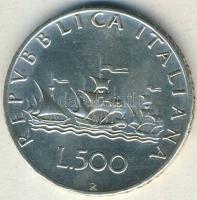 Olaszország 1966. 500L Ag "Kolombusz hajója" T:2+