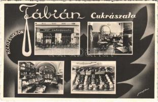 1940 Kolozsvár, Cluj; Fábián cukrászata, cukrászda, belső, Gerbeaud bonbonok. Unió utca 10. / confectionery shop interior