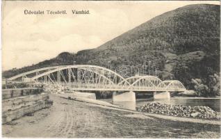1911 Técső, Tiacevo, Tiachiv, Tyachiv; Vámhíd / customs bridge