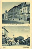 1943 Huszt, Chust, Khust; Járásbíróság és adóhivatal, utca, Rosenbaum Herman üzlete / county court, tax office, street, shops