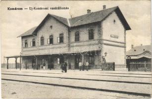 Komárom, Komárnó; Új-Komáromi vasútállomás. Vasúti levelezőlapárusítás 6669. / railway station (EK)
