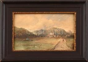 Jelzés nélkül: Hegyvidéki táj. Akvarell, ceruza, karton. Hátoldalán Brodszky Sándor hagyatéki bélyeg...