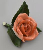 Herendi porcelán rózsa, kézzel festett, jelzett, kis lepattanásokkal, 7,5x6x4,5 cm
