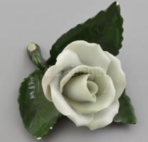 Herendi porcelán rózsa, kézzel festett, jelzett, hibátlan, 7,5x6x4,5 cm