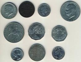 Kis vegyes tétel 1860-as évektől napjainkig, benne olasz, angol, ausztrál, amerikai pénzek, közte nominál, emlékpénz összesen 10db! T:vegyes