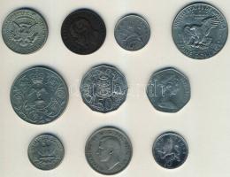 Kis vegyes tétel 1860-as évektől napjainkig, benne olasz, angol, ausztrál, amerikai pénzek, közte no...