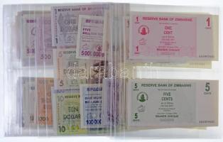 Zimbabwe 1994-2009. 1c - 100.000.000.000.000$ (61xklf) kisalakú berakólapokra rendezve T:I Zimbabwe 1994-2009. 1 Cent - 100.000.000.000.000 Dollars (61xdiff) organized on binder pages C:UNC