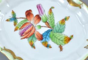 Herendi Viktória mintás tálka, 4 db, mind különféle, kézzel festett, jelzett, hibátlan, 7,5x9,5x1,5 ...