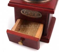 Fa és fém elemből álló kávédaráló, m: 19 cm