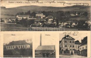 1917 Nemcice u Volyne, skola, cihelna, zámek / school, castle, brickyard, brick factory (EK)