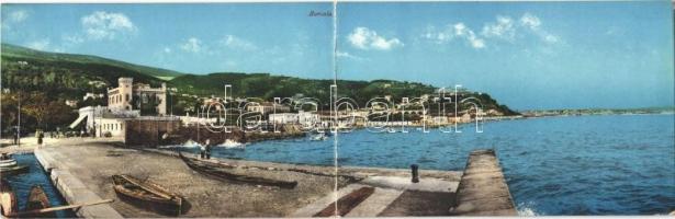 1916 Trieste, Trieszt, Trst; Barcola. 2-tiled folding panoramacard (EK)