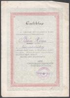 1947-1970 3 db szocreál oklevél egyiken Ratkó Anna későbbi miniszer aláírásával