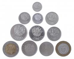 Örményország 1994. 10l-10D Al (7xklf) + Grúzia 2006. 50t-2L (3xklf) + Kambodzsa 1994. 500R bimetál T...