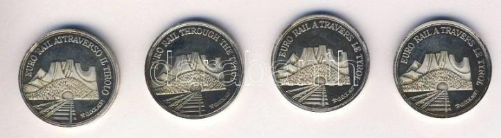 Ausztria 1987. "Ferdinánd császár Északi Vasút-150 év" Ag emlékérem (4x) 4x7g T:PP Eredeti díszdobozban!