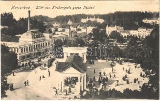 Marianske Lazne, Marienbad; Blick von Kirchenplatz gegen Neubad / church, spa, bath