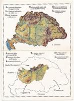 Az ezeréves egységes Magyarország és a trianoni béke szörnyszülöttje: Trianon előtt és után. Kihajtható képeslap. Kiadja A Magyar Szövetség Ereklyés Országzászló Nagybizottsága / irredenta map of Hungary before and after the Treaty of Trianon, folding card