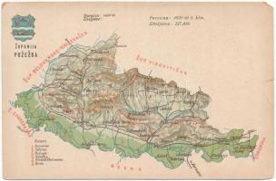 Pozsega vármegye térképe. Kiadja Károlyi Gy. / Zupanija Pozezka / Map of Pozega county (b)