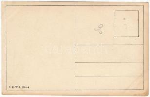 Art Nouveau lady with roses. B.K.W.I. 178-4. s: Mela Koehler